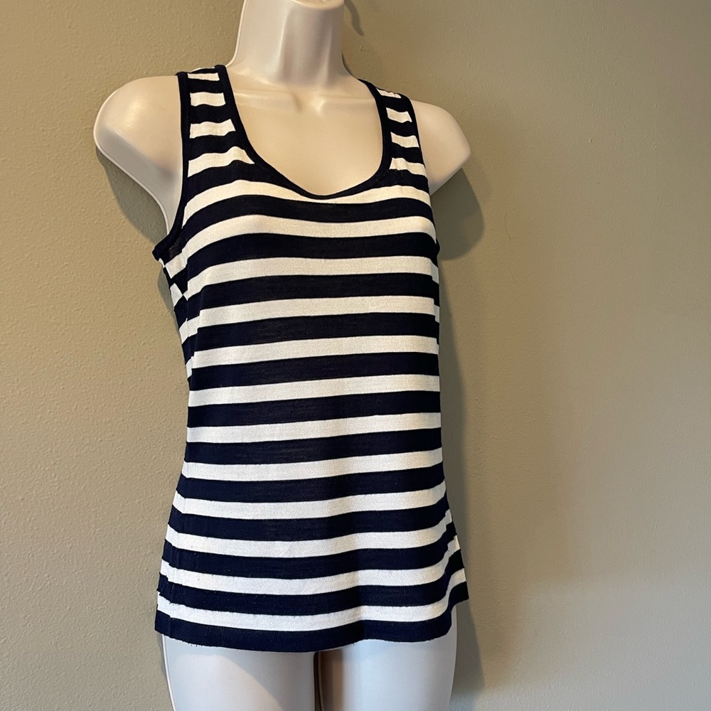 St. John Boutique Wool Navy and White striped Tank